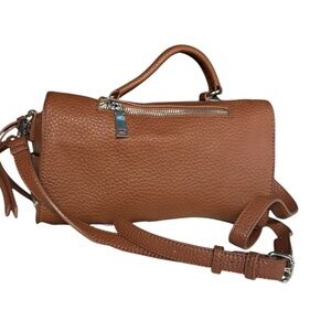 Brown Leather Top-Handle Crossbody Bag new no tags